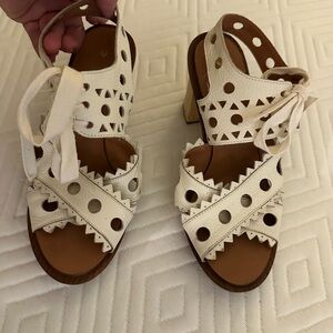 Leifsdottir Cream Cutout Sandals